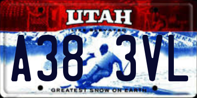 UT license plate A383VL