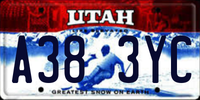 UT license plate A383YC