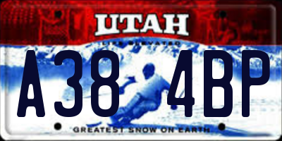 UT license plate A384BP