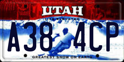 UT license plate A384CP