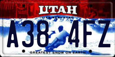 UT license plate A384FZ