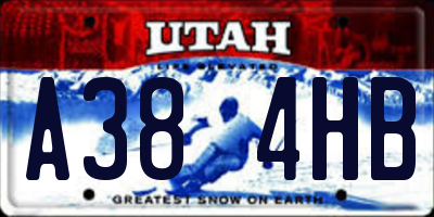 UT license plate A384HB