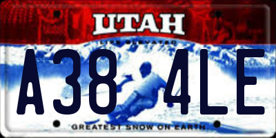 UT license plate A384LE