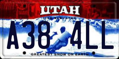 UT license plate A384LL