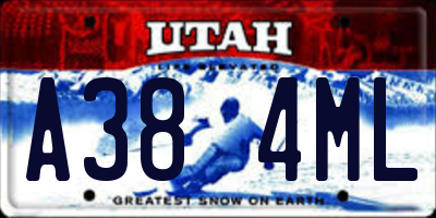UT license plate A384ML