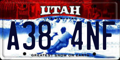 UT license plate A384NF