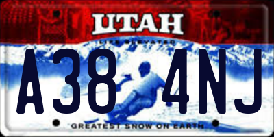 UT license plate A384NJ