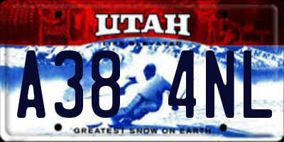 UT license plate A384NL