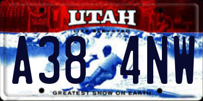 UT license plate A384NW