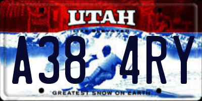 UT license plate A384RY