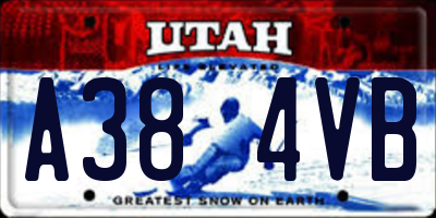 UT license plate A384VB