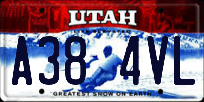 UT license plate A384VL