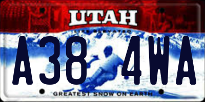 UT license plate A384WA