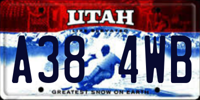 UT license plate A384WB
