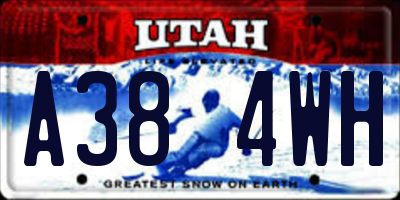 UT license plate A384WH