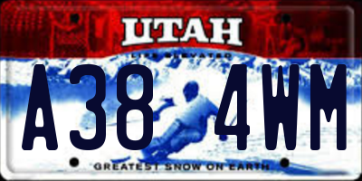 UT license plate A384WM