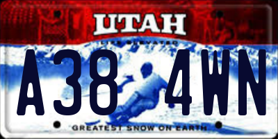 UT license plate A384WN