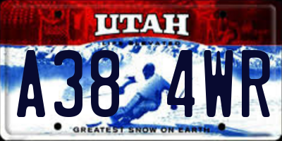 UT license plate A384WR