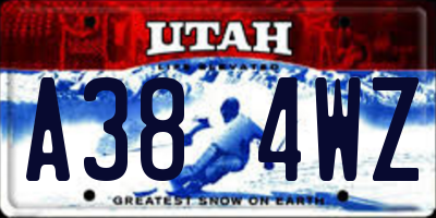 UT license plate A384WZ