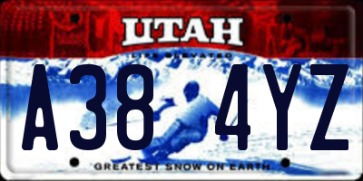 UT license plate A384YZ