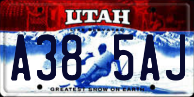 UT license plate A385AJ