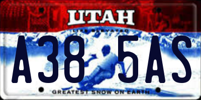 UT license plate A385AS