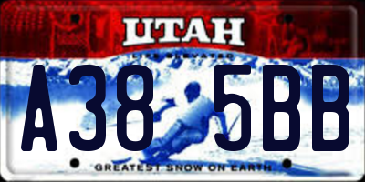 UT license plate A385BB