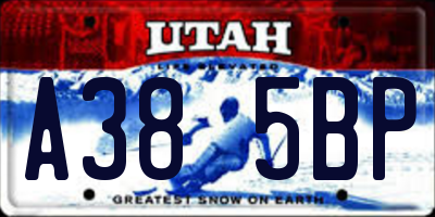 UT license plate A385BP