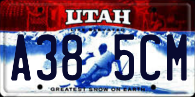 UT license plate A385CM