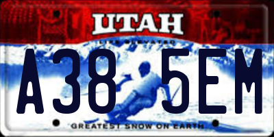 UT license plate A385EM