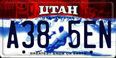 UT license plate A385EN