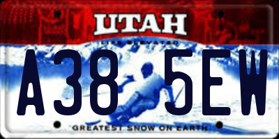 UT license plate A385EW