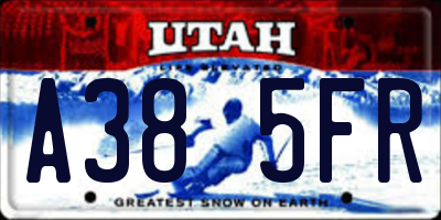 UT license plate A385FR
