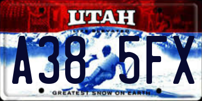 UT license plate A385FX