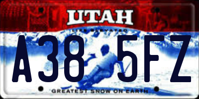 UT license plate A385FZ