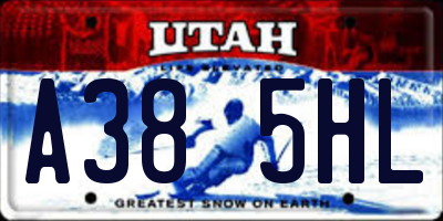 UT license plate A385HL