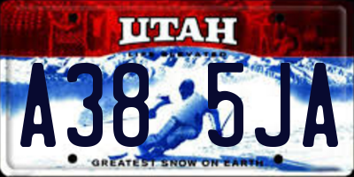 UT license plate A385JA