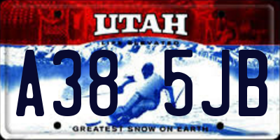 UT license plate A385JB
