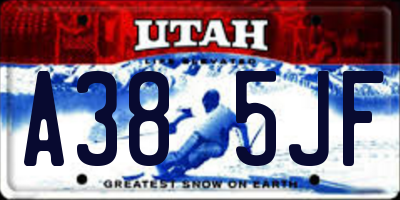 UT license plate A385JF