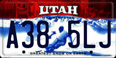 UT license plate A385LJ