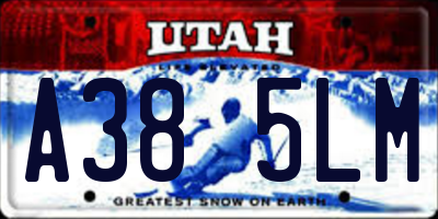 UT license plate A385LM