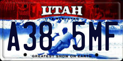 UT license plate A385MF