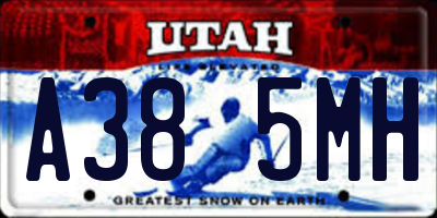 UT license plate A385MH