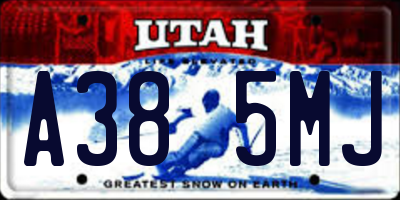 UT license plate A385MJ