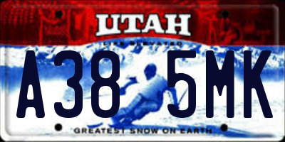 UT license plate A385MK