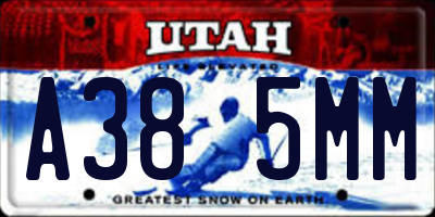 UT license plate A385MM