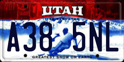 UT license plate A385NL