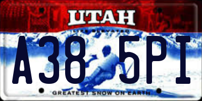 UT license plate A385PI