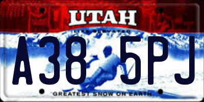 UT license plate A385PJ
