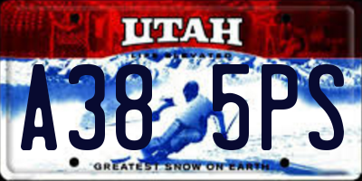 UT license plate A385PS